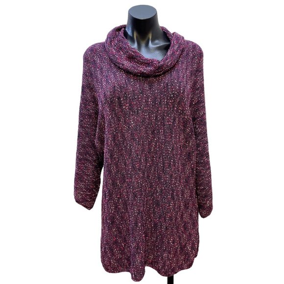 Coldwater Creek Tops - *NWT Coldwater Creek Purple Blouse Cowlneck Pullover Sweater Size 1X